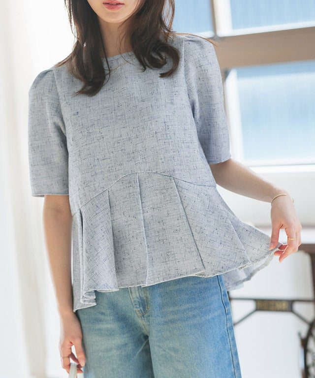 163cm / ツイード / ライトブルー / M