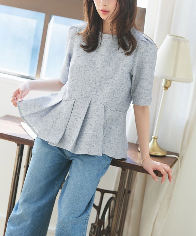 163cm / ツイード / ライトブルー / M