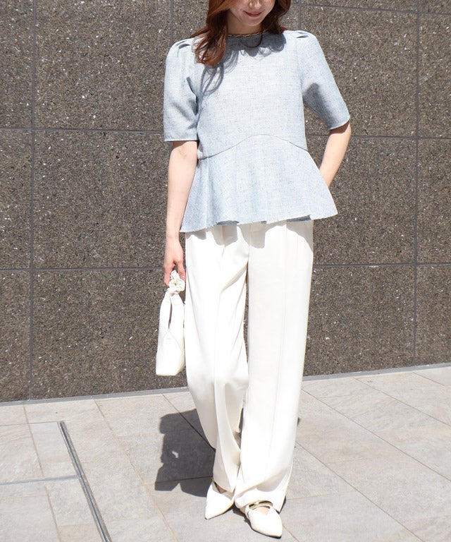 163cm / ツイード / ライトブルー / M