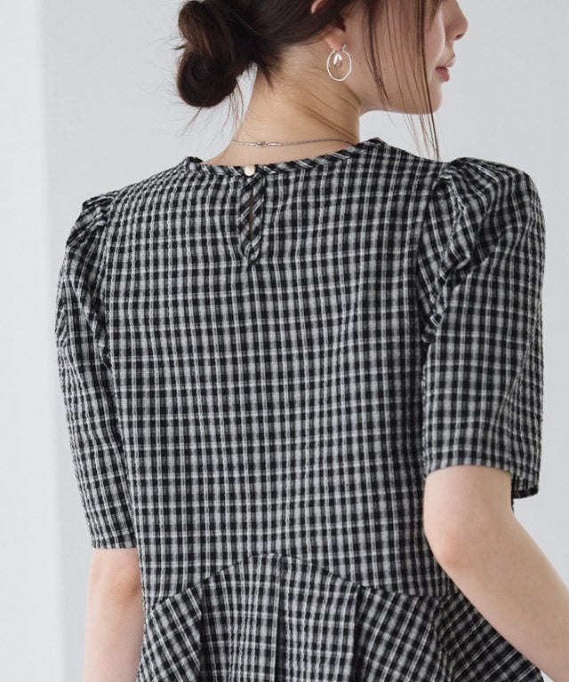 163cm / ギンガム / ブラック / M