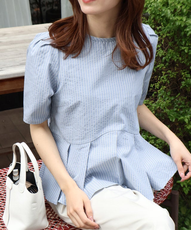 163cm / ストライプ / ブルー / M