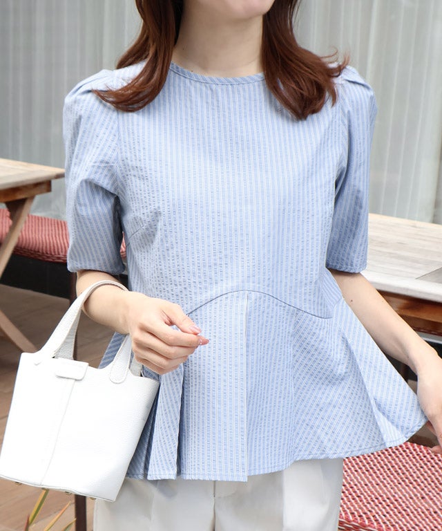 163cm / ストライプ / ブルー / M