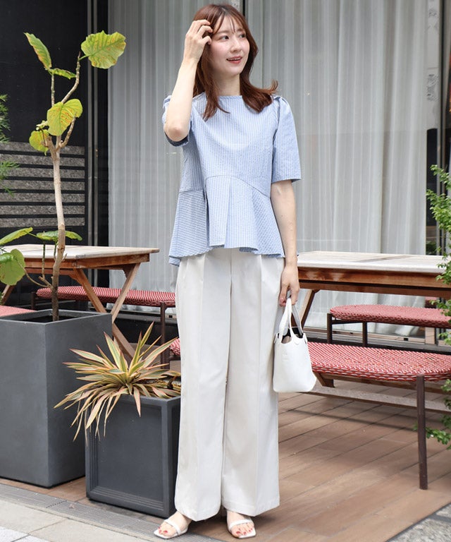 163cm / ストライプ / ブルー / M