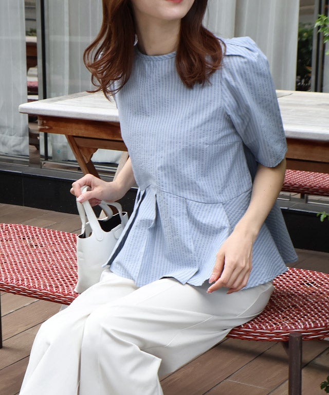 163cm / ストライプ / ブルー / M