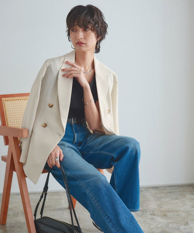 RASW]ウォッシャブルリネンタッチジャケット◇送料無料 【Akaneさん