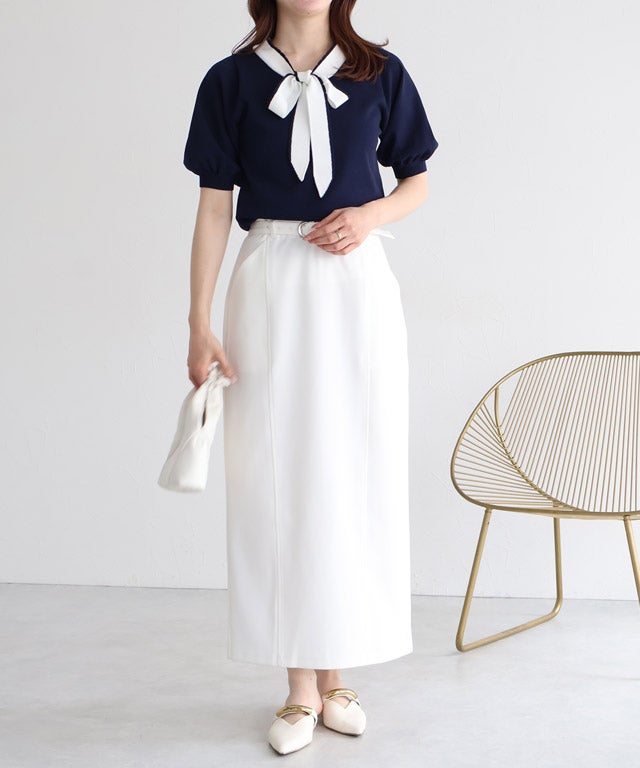 163cm / ネイビー×オフホワイト / M