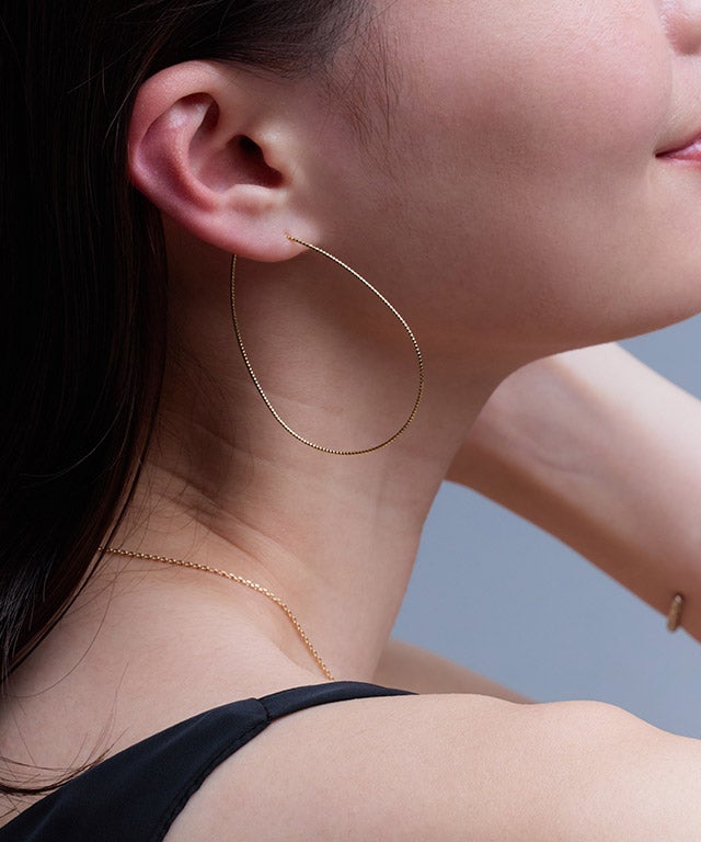 テクスチャーラインBigドロップピアス