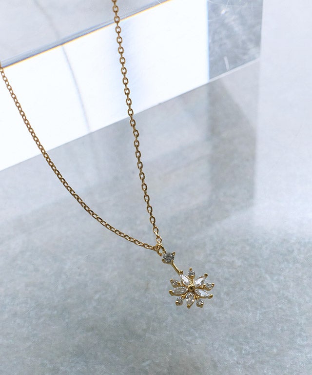 ビジューフラワートップネックレス