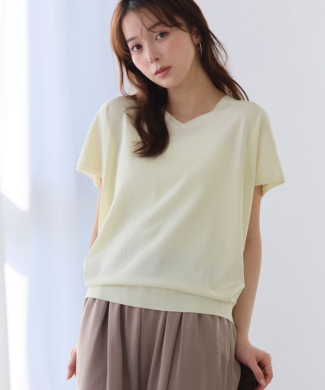 163cm / アイボリー / Vネック / M