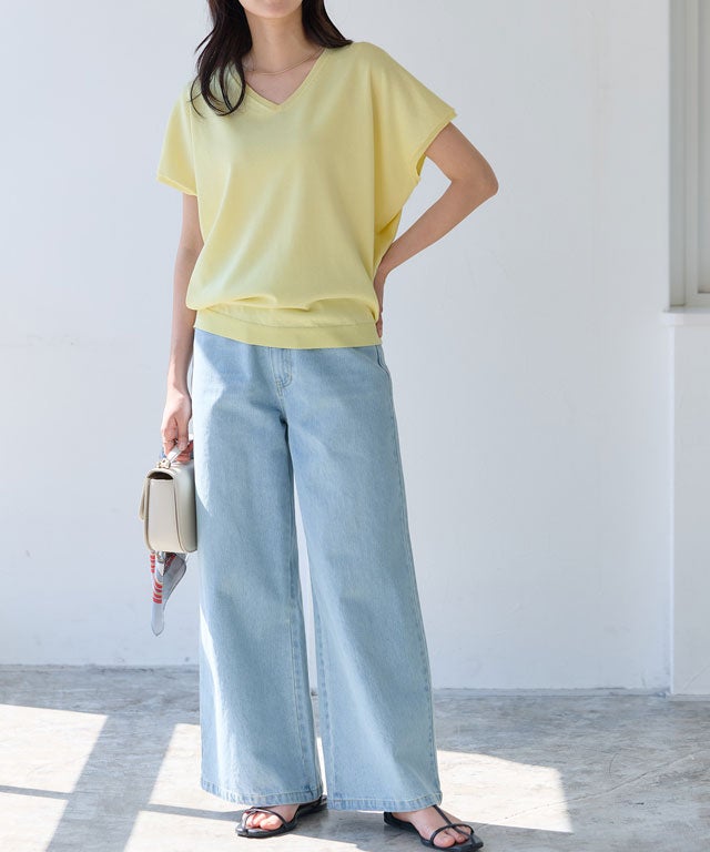 162cm / イエロー / Vネック / M