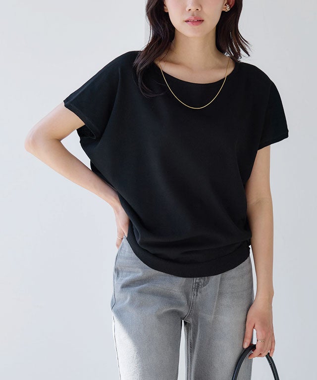 162cm / ブラック / ボートネック / M