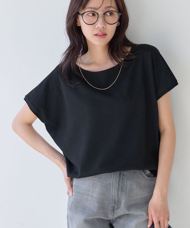 162cm / ブラック / ボートネック / M