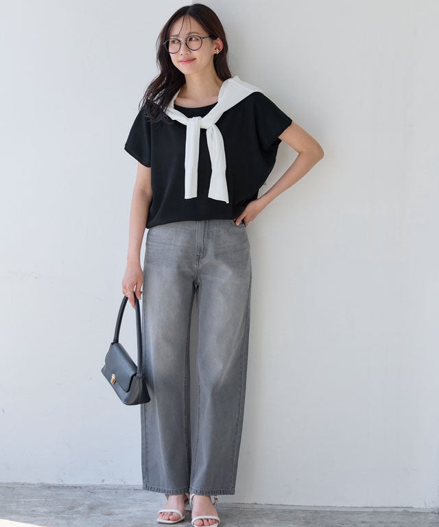 162cm / ブラック / ボートネック / M