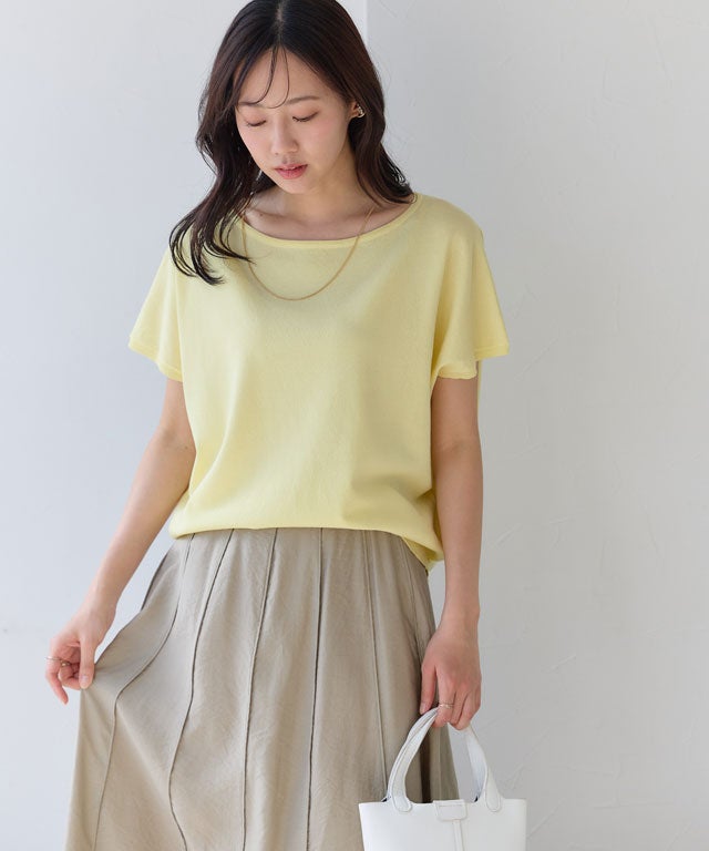 162cm / イエロー / ボートネック / M
