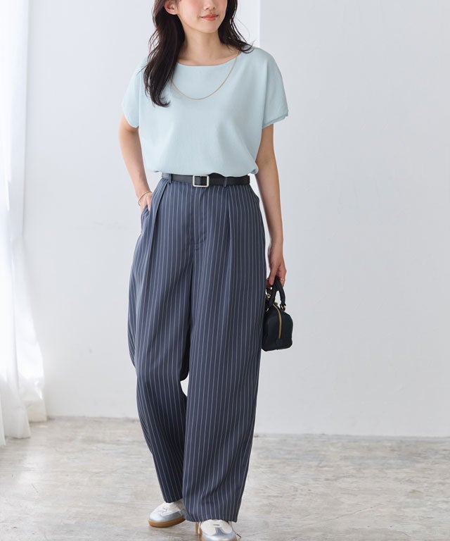 162cm / ライトブルー / ボートネック / M