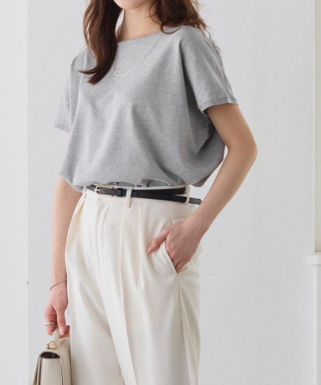 163cm / 杢グレー / ボートネック / M