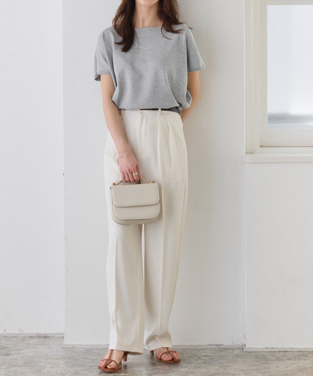 163cm / 杢グレー / ボートネック / M