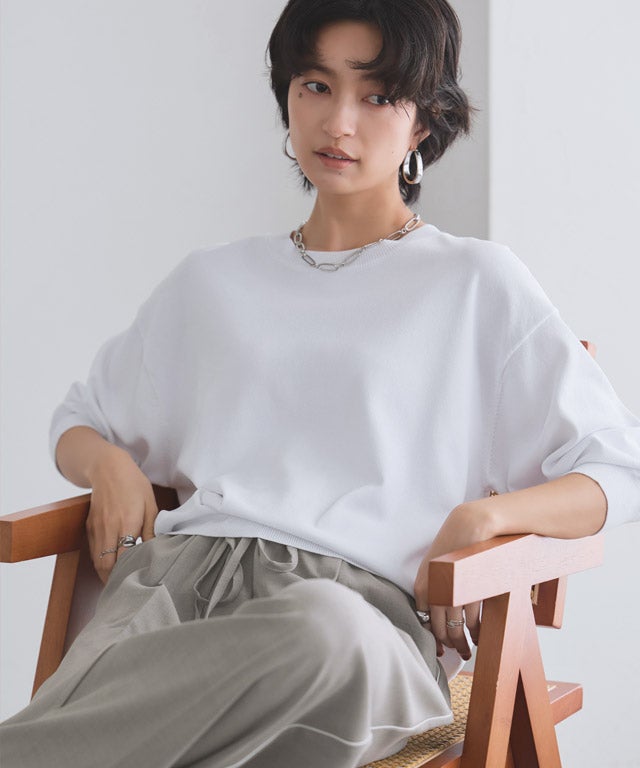 166cm / ホワイト×杢グレー / M