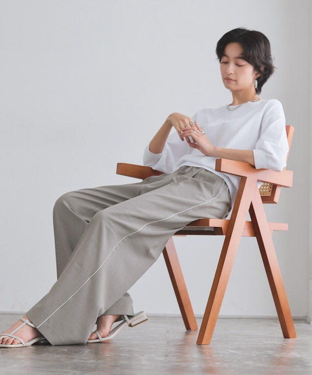 166cm / ホワイト×杢グレー / M