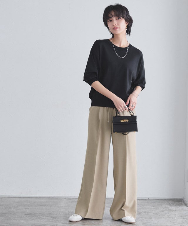 166cm / ブラック×杢ベージュ / M