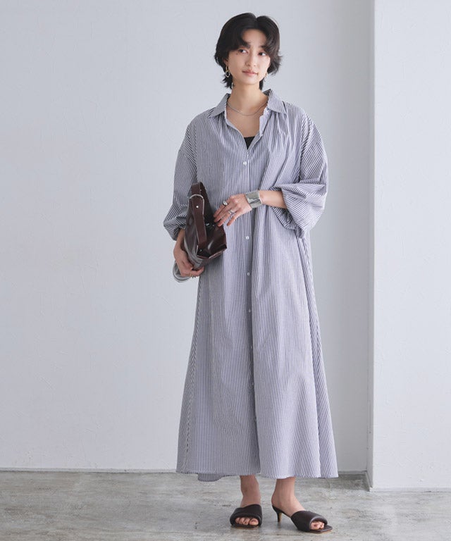 166cm / ストライプ×ブラック / M