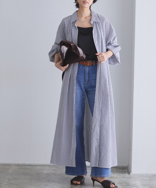 166cm / ストライプ×ブラック / M