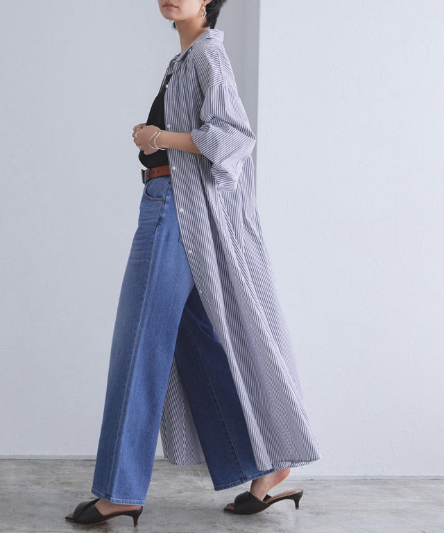 166cm / ストライプ×ブラック / M