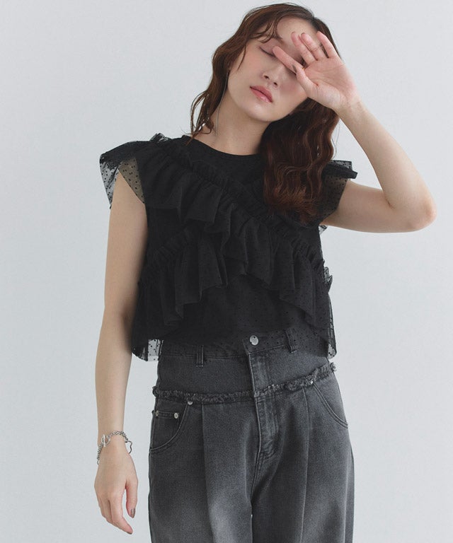 160cm / ドット / ブラック / M