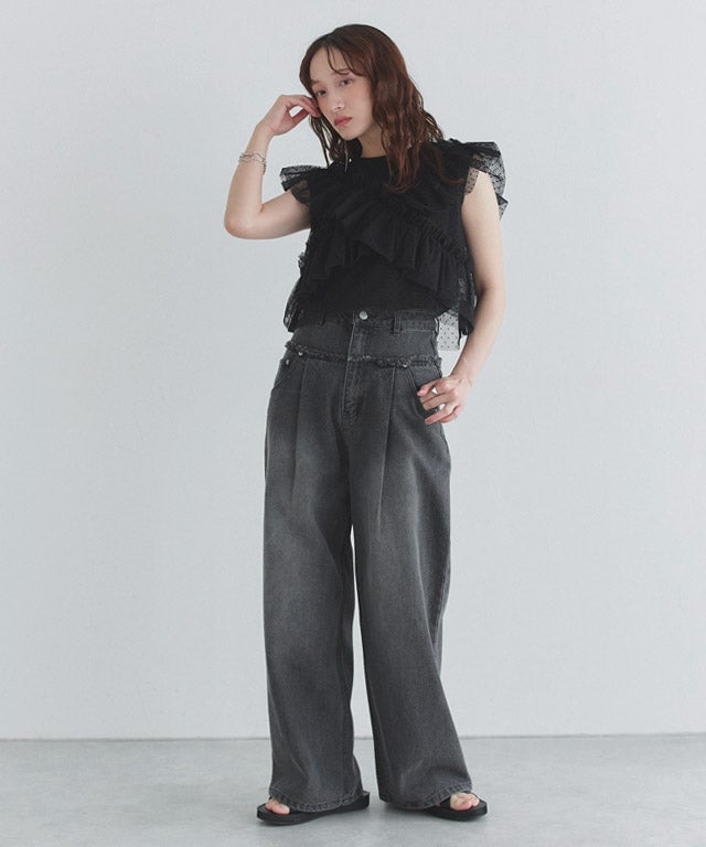 160cm / ドット / ブラック / M