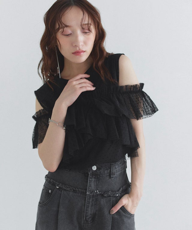 160cm / ドット / ブラック / M