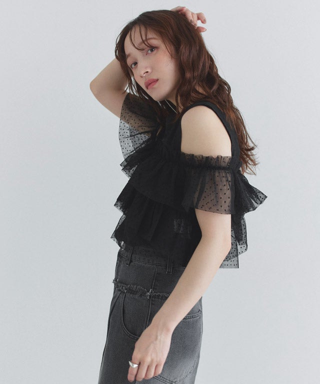 160cm / ドット / ブラック / M