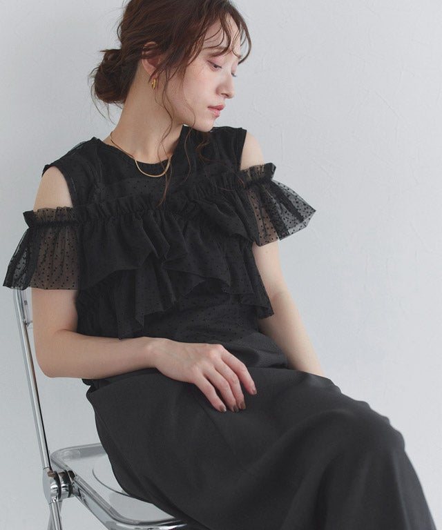 160cm / ドット / ブラック / M