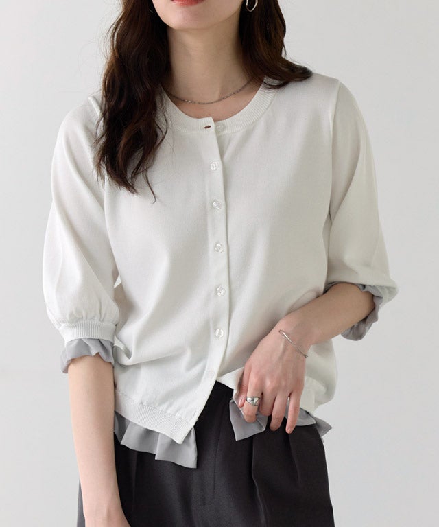 167cm / オフホワイト×グレー / M