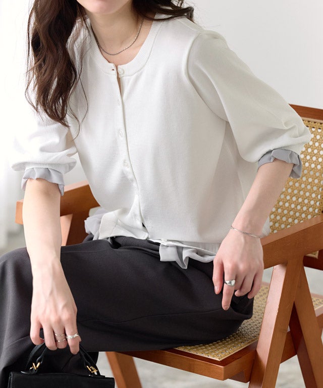 167cm / オフホワイト×グレー / M