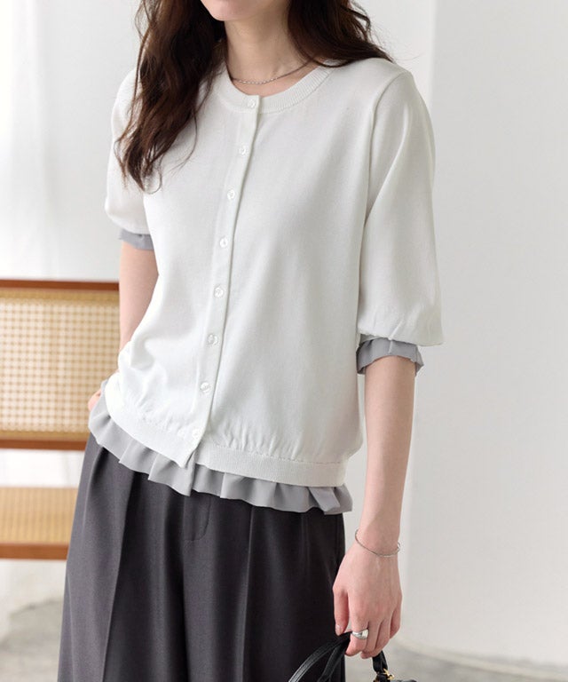 167cm / オフホワイト×グレー / M