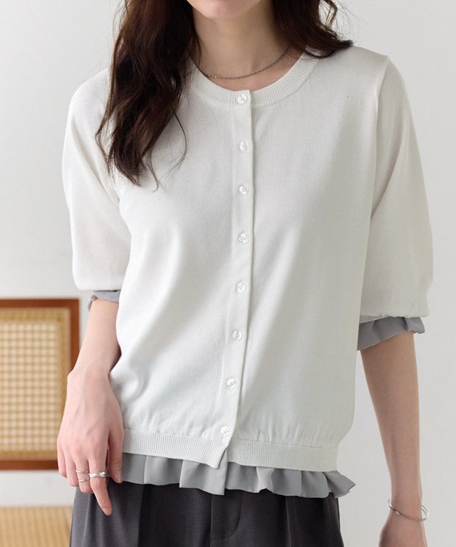 167cm / オフホワイト×グレー / M