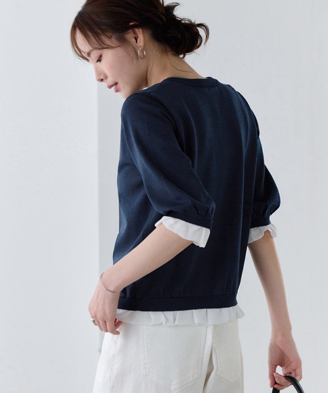 167cm / ネイビー×オフホワイト / M