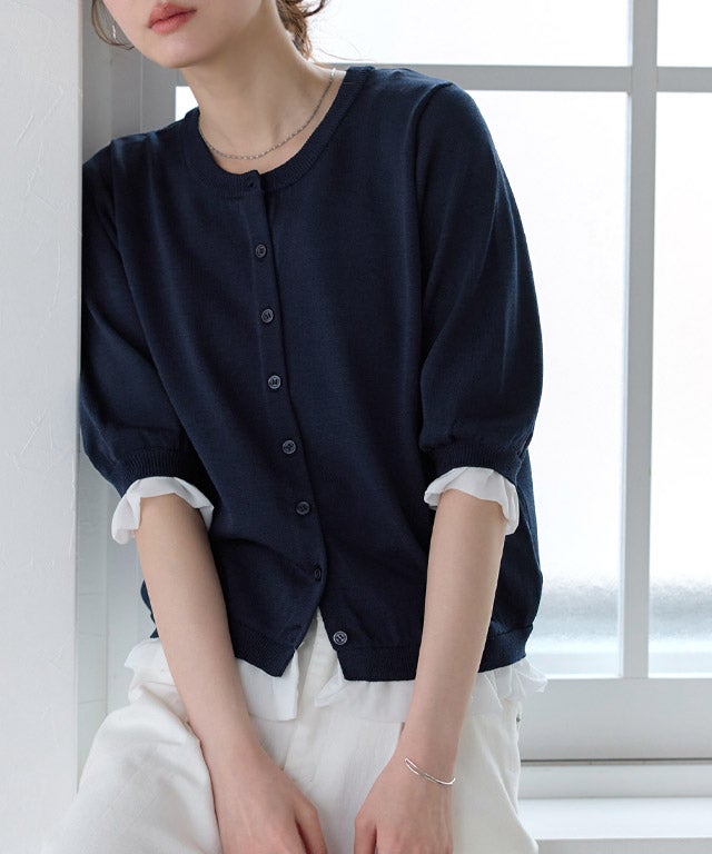 167cm / ネイビー×オフホワイト / M