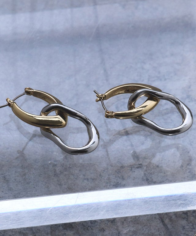 RASW]2wayアーモンドフープピアス［Pierrot］【返品・交換不可
