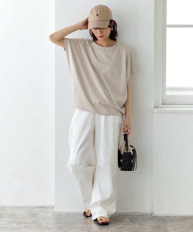 163cm / グレージュ / クルーネック / M