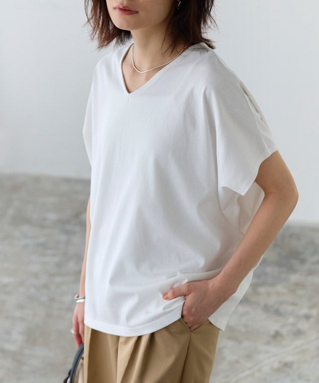 163cm / オフホワイト / Vネック / M