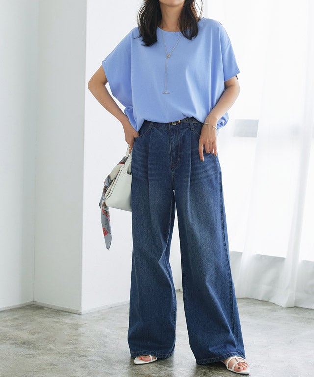 162cm / ライトブルー / クルーネック / M