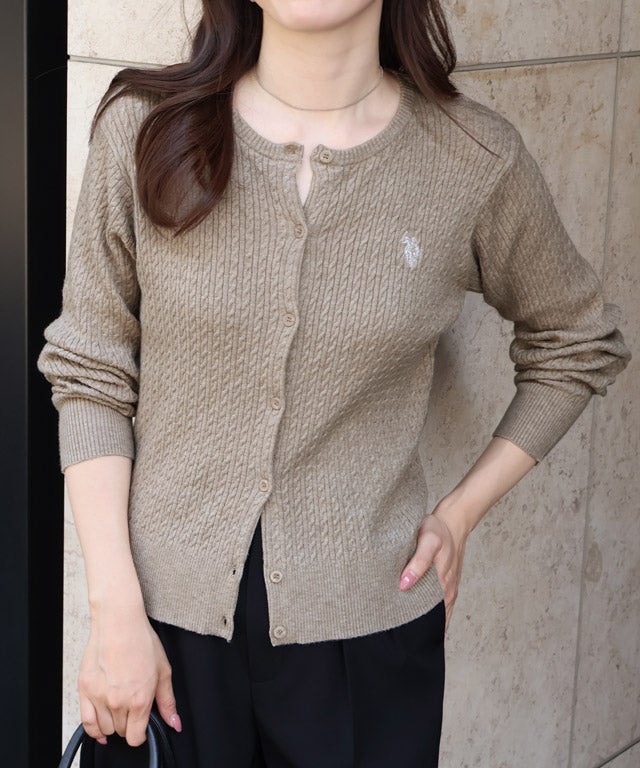 163cm / 杢ベージュ×オフホワイト / M
