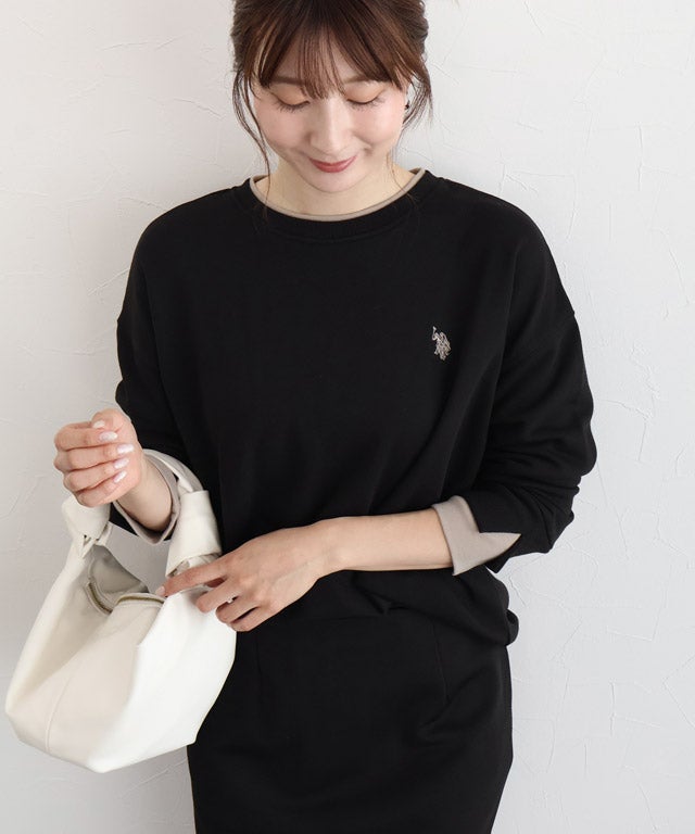 163cm / ブラック×グレージュ / M