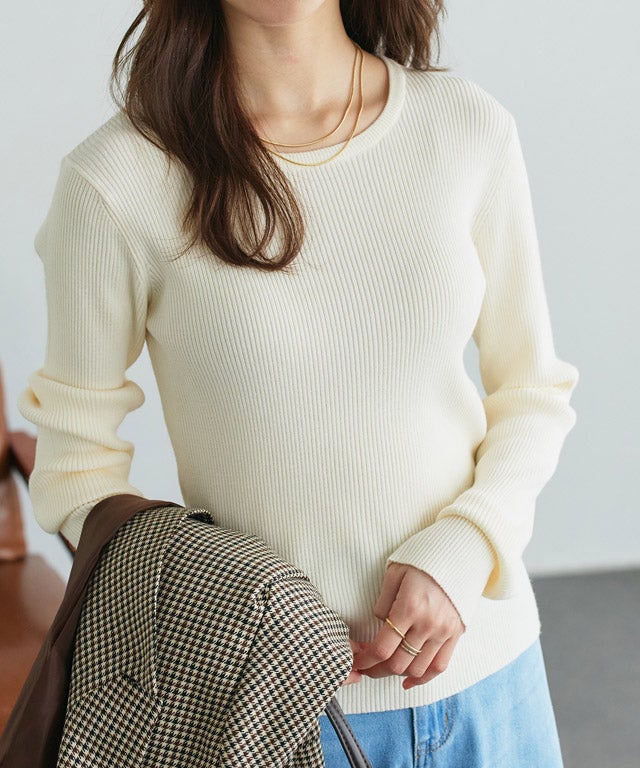163cm / アイボリー / クルーネック / M