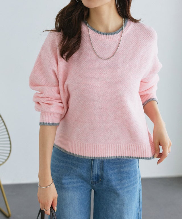 165cm / 杢ピンク×杢グレー / M