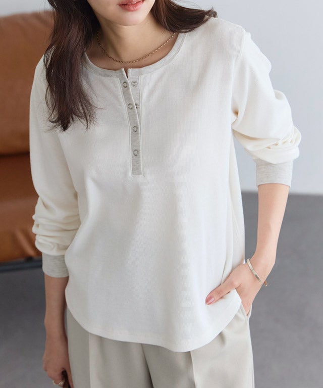 162cm / オフホワイト×ライトグレー / M